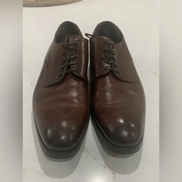 TO BOOT NEW YORK Brown Leather Blakeley Plain Toe Derby Oxfords Shoes Sz 11.5
